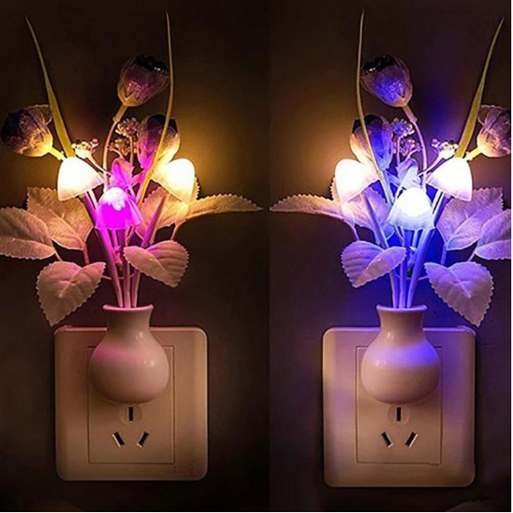Picture of Green Nature Lamp – Auto On/Off Sensor Table Lamp with Floral Design - Multicolor