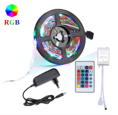 Picture of ওয়াটারপ্রুফ RGB LED স্ট্রিপ লাইট – রিমোট কন্ট্রোল সহ রঙ পরিবর্তনশীল ফিতা লাইট - Multicolor
