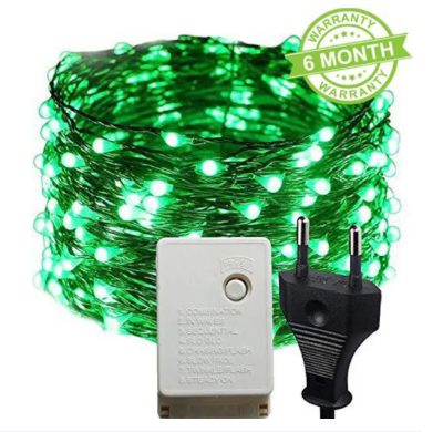 Picture of Led Waterproof 8 Mode Copper String Fairy Decoration Light 10M 100Led Direct Plug in for Diwali and Other Decorations (Green) - Room Decoration Light - Green