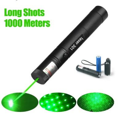 Picture of 10 Miles 532nm Adjustable Focus Green Laser Pointer Beam Light Pen + Star Cap – 5mW - Multicolor