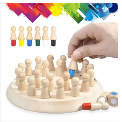Picture of Wooden Memory Match Stick Chess Game Set! - Multicolor