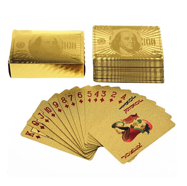 Picture of 💫 Waterproof Golden Aluminum Playing Cards – Durable Luxury Deck for Card Games - Gold