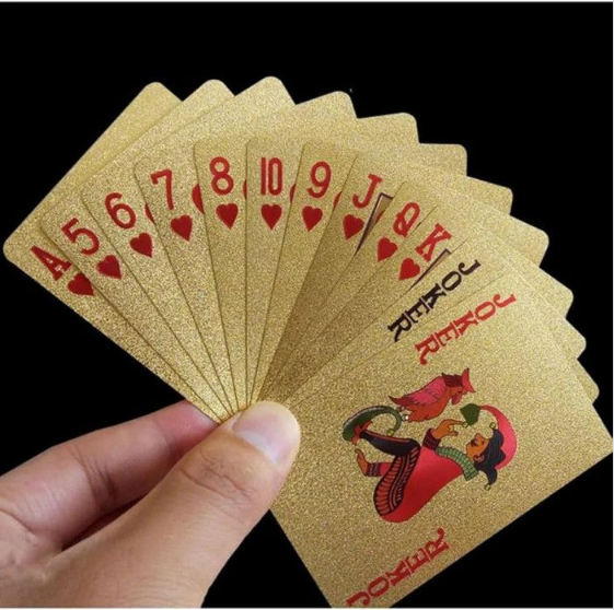 Picture of 💫 Waterproof Golden Aluminum Playing Cards – Durable Luxury Deck for Card Games - Gold