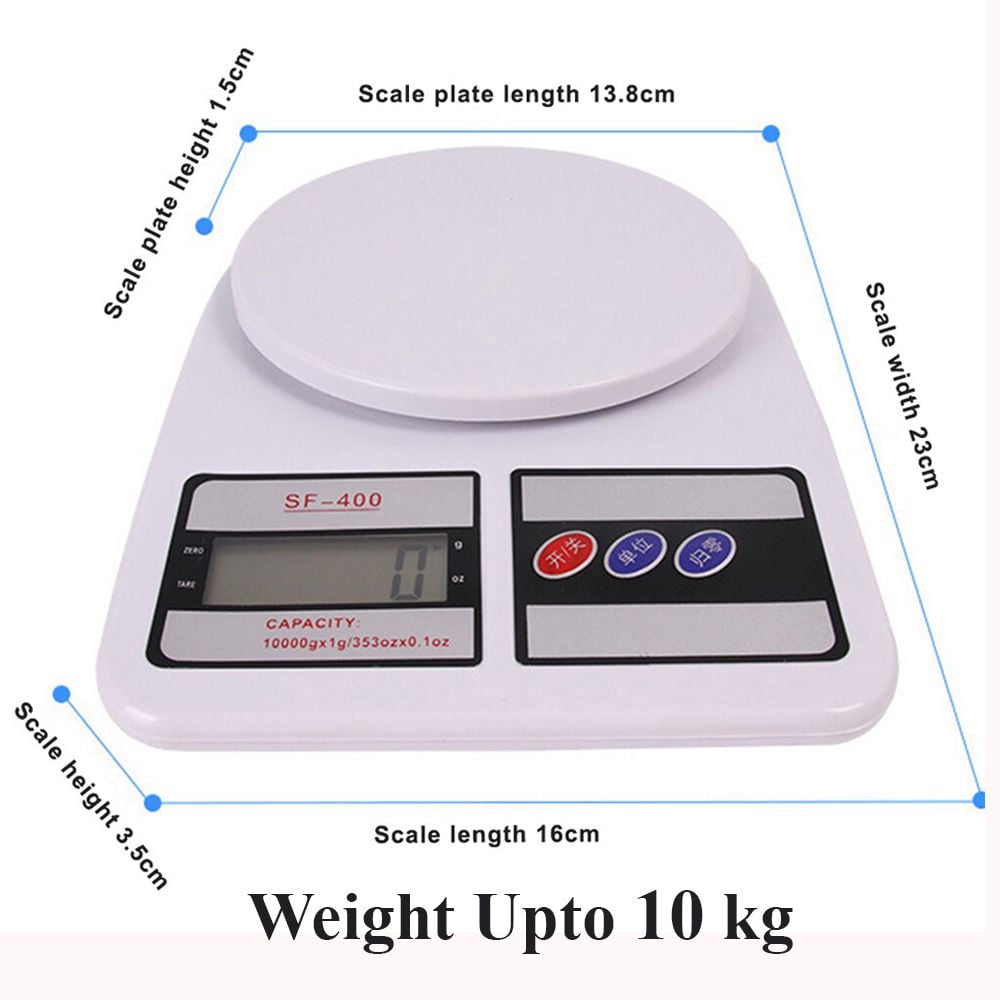 Picture of ইলেকট্রনিক কিচেন স্কেল LCD ডিসপ্লে সহ – ১০ কেজি | MNK SHOP (White)