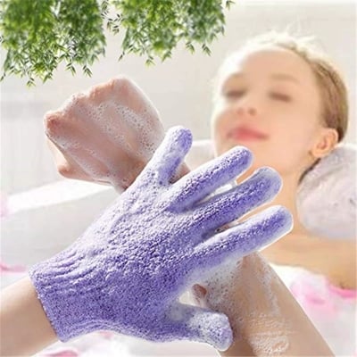 Picture of 2pcs Bath Gloves For Peeling Exfoliating Mitt Glove For Shower Scrub Gloves Resistance Body Massage Sponge Wash Skin Exfoliator