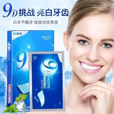 Picture of 9D Teeth Whitening Strips Food Grade Mint Flavor White Teeth Gel Tooth Whitener stickers Teeth Yellow Smoke Stains Tea Stains Oral Hygiene Care
