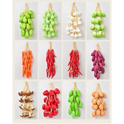 Picture of 5 x Artificial Vegetable Pepper Strings Wall Hanging Farm Kitchen Decor Baoblaze Artificial Vegetable Strings