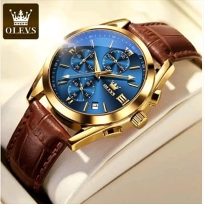 Picture of OLEVS leather quartz fashion watch for men