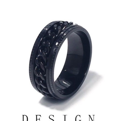 Picture of Stainless Steel Chain Rotation Decompression Ring Men Rings