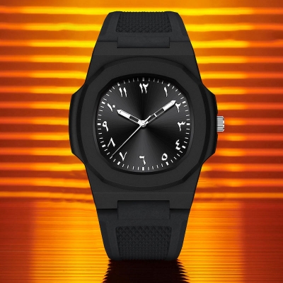 Picture of Aura watch 2025 New Arabic Aura Watch Black Modern Design  Silicone Watch For Men