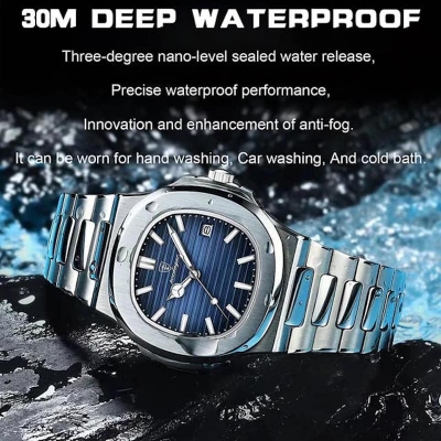 Picture of POEDAGAR New Fashionable Men's Watches Top Brand Stainless Steel Luxury Men Quartz Wristwatches Relogio Masculino
