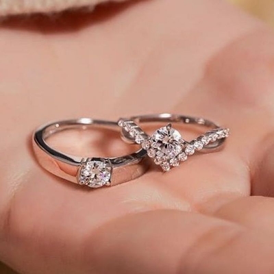 Picture of Adjustable Metal Couple Ring One Piece with Copper Platinum Plated Women Men Finger Rings for Opening Women's Ring