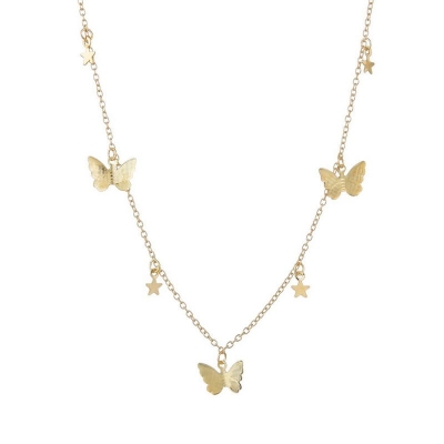 Picture of One Layer Star Butterfly Charm Necklace Chain For Women