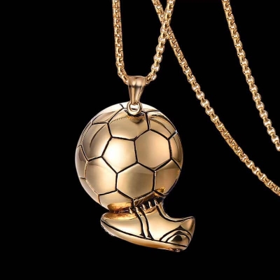 Picture of Stainless Steel Soccer Ball Sneakers Pendant Necklace Men