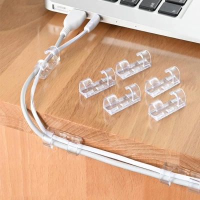 Picture of 20pcs Charging Wire Holder Mini Easy to Use Adhesive Cable Organizer Durable