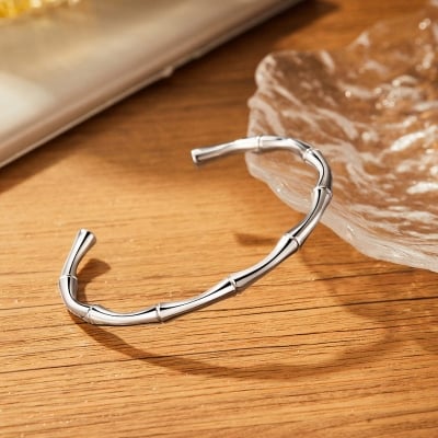 Picture of Simple Stainless Steel Golden Color Bamboo Joint Bracelet for Women Men Romantic Party Gift Fashion Jewelry