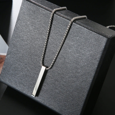 Picture of Fashion New Pendant Necklace Men Punk Trendy Simple Stainless Steel Chain Jewellery Gift
