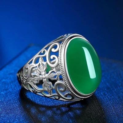 Picture of Green sapphire gemstone ring for men ring