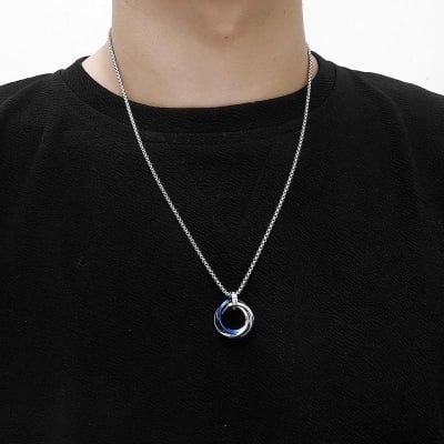 Picture of Korean fashion steel necklace metal chain minimalist accessories