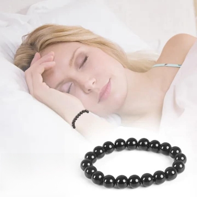 Picture of Obsidian bracelet elastic natural stone, ball