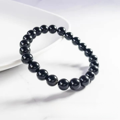 Picture of Obsidian bracelet elastic natural stone, ball