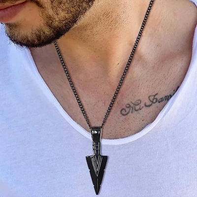 Picture of Fashion New Pendant Necklace Men Punk Trendy Simple Stainless Steel Chain Jewellery Gift