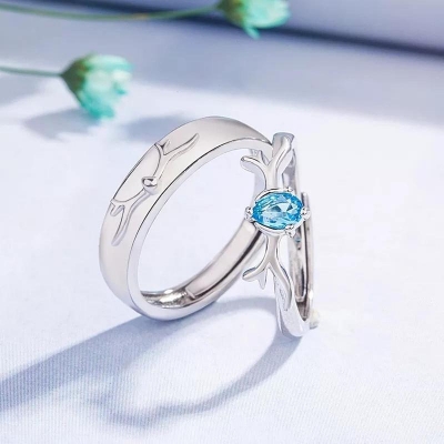 Picture of LOVE King And Queen Couple Ring Set Band Rings for Men And Women Matching Wedding Bands Jewelry Gift