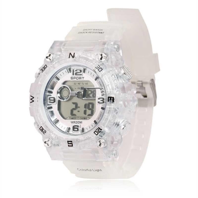 Picture of Dailylife Waterproof White Color Digital Watch ,Silicone Boys Digital Sports Watch,