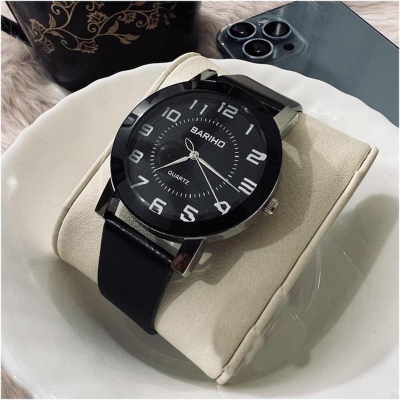 Picture of BARI110 Men leather analog watch for Men Full Black