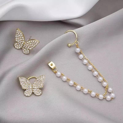 Picture of Butterfly Long Tassel Earrings /Ear Clip