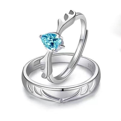 Picture of Crown Adjustable Couple Ring For Man & Women - Ring S