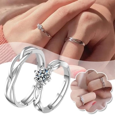 Picture of Crystal Couple Ring for Boys And Girls Fashion Jewelry Accessory