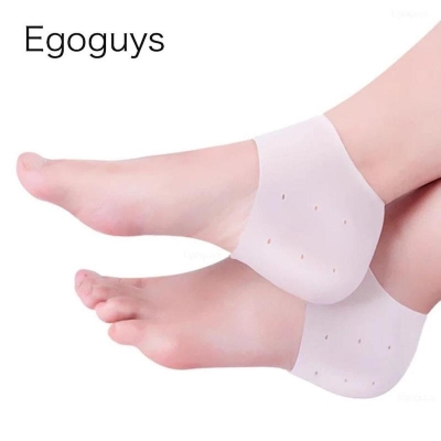 Picture of 2 pieces of a pair, Silicone Gel Heel Socks Insoles for Dry Hard Cracked Heel Repair Pad, Swelling & Pain Relief, Plantar Fasciitis For Foot Care