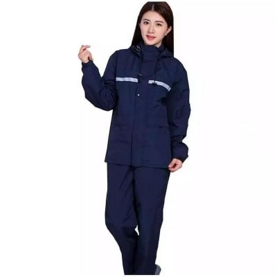 Picture of Raincoat Women/Men Jacket Pant Set Adult Rainwear Poncho Thick Rain Gear Motorcycle Rainsuit