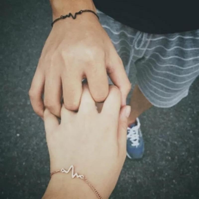 Picture of New Heart Design Couple Bracelet Jewelry Unisex Wristband Silver Plated