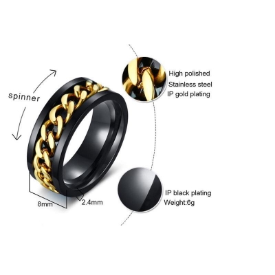 Picture of Stainless Steel Natural Mens Finger Ring