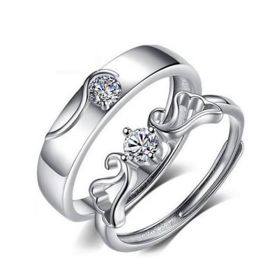 Picture of Lovers Women'S Men'S Boy Open Zircon Plated Adjustable Couple Ring - Ring For Girls - Ring S