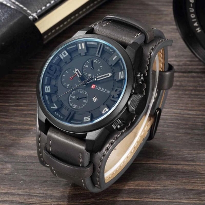 Picture of 8225 Fashion Men Quartz Wristwatch Creative Leather Strap Sports Watch