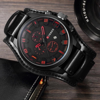 Picture of 8225 Fashion Men Quartz Wristwatch Creative Leather Strap Sports Watch