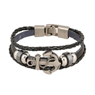 Picture of Latest Collection Leather Charm Bracelet For Boys And Men For Daily Party