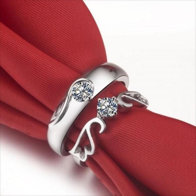 Picture of Love Promise Couple Finger Ring Silver