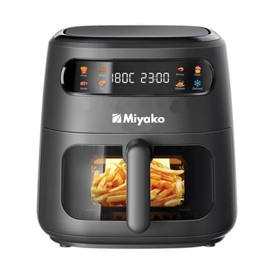 Picture of Miyako 1800W 4 ltr Air Fryer with Inverter Technology, Digital touch control and Clear Glass Window View (AF-401- CG)