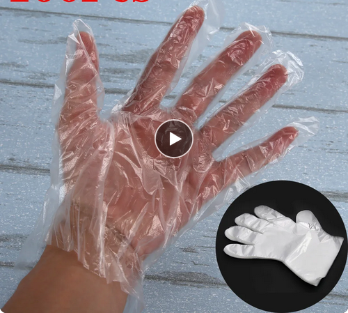 Picture of 200PCS Disposable Gloves Multi-functional Gloves For Kitchen Cooking Household Cleaning Food Plastic Food Prep Safe Gloves