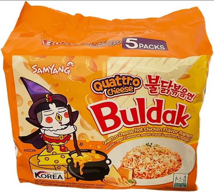 Picture of Quattro Cheese Korean Hot Chicken Flavor Noodles Pack Of 5 (145G X5)