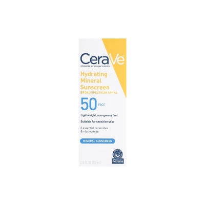 Picture of Cerave Hydrating Mineral Face Sheer Tint Sunscreen Broad Spectrum SPF50 for Sensitive Skin 50ml