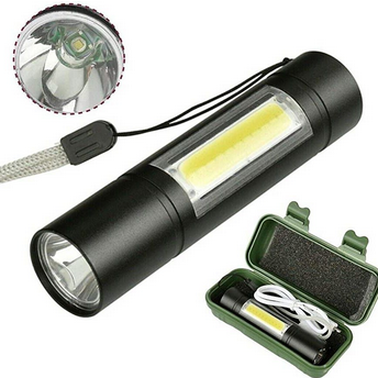 Picture of রিচার্জেবল ফ্ল্যাশলাইট টর্চ led usb পোর্টেবল টর্চ 3 মোডের মিনি ক্যাম্পিং লাইটিং - torch light
