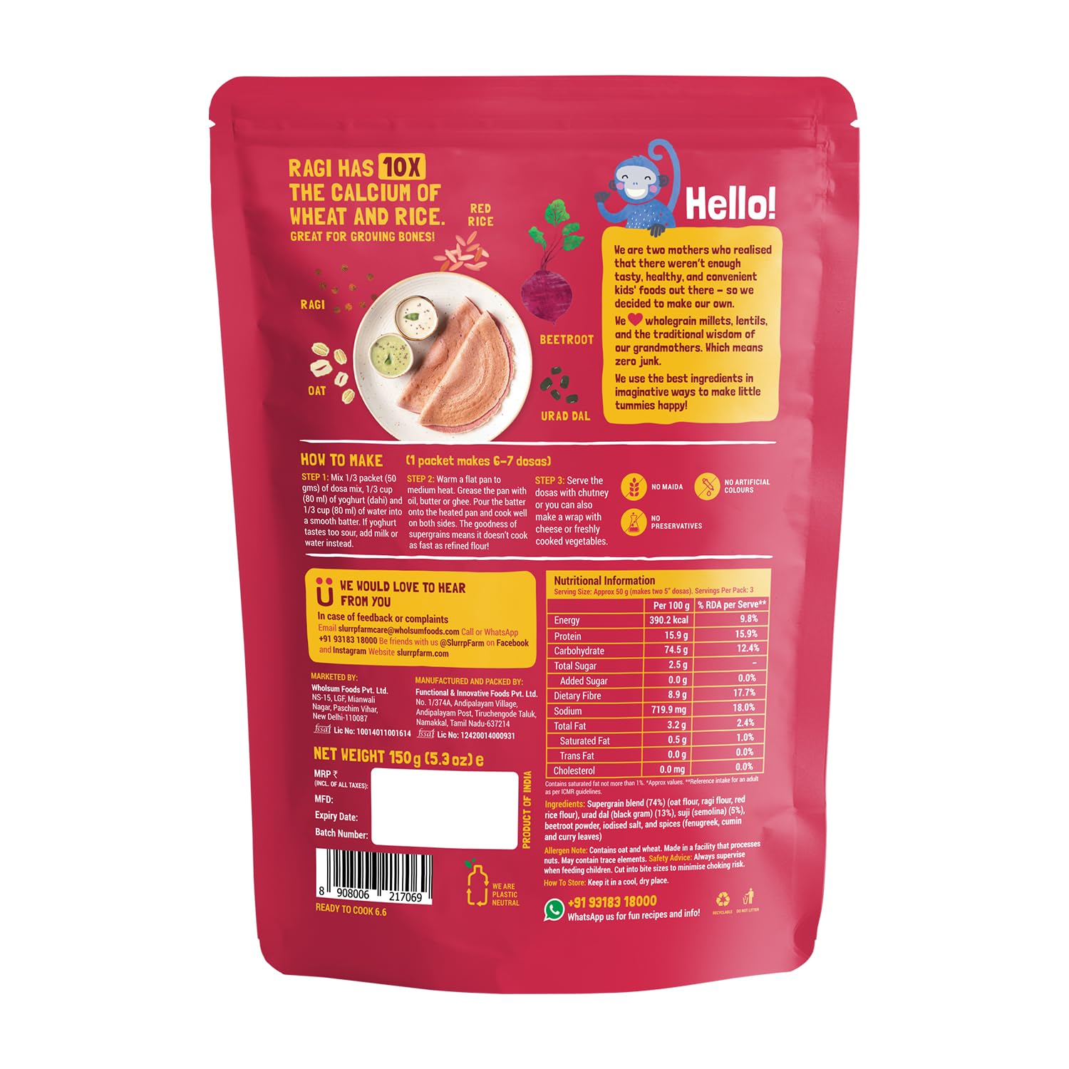 Picture of Slurrp farm millet dosa-beetroot