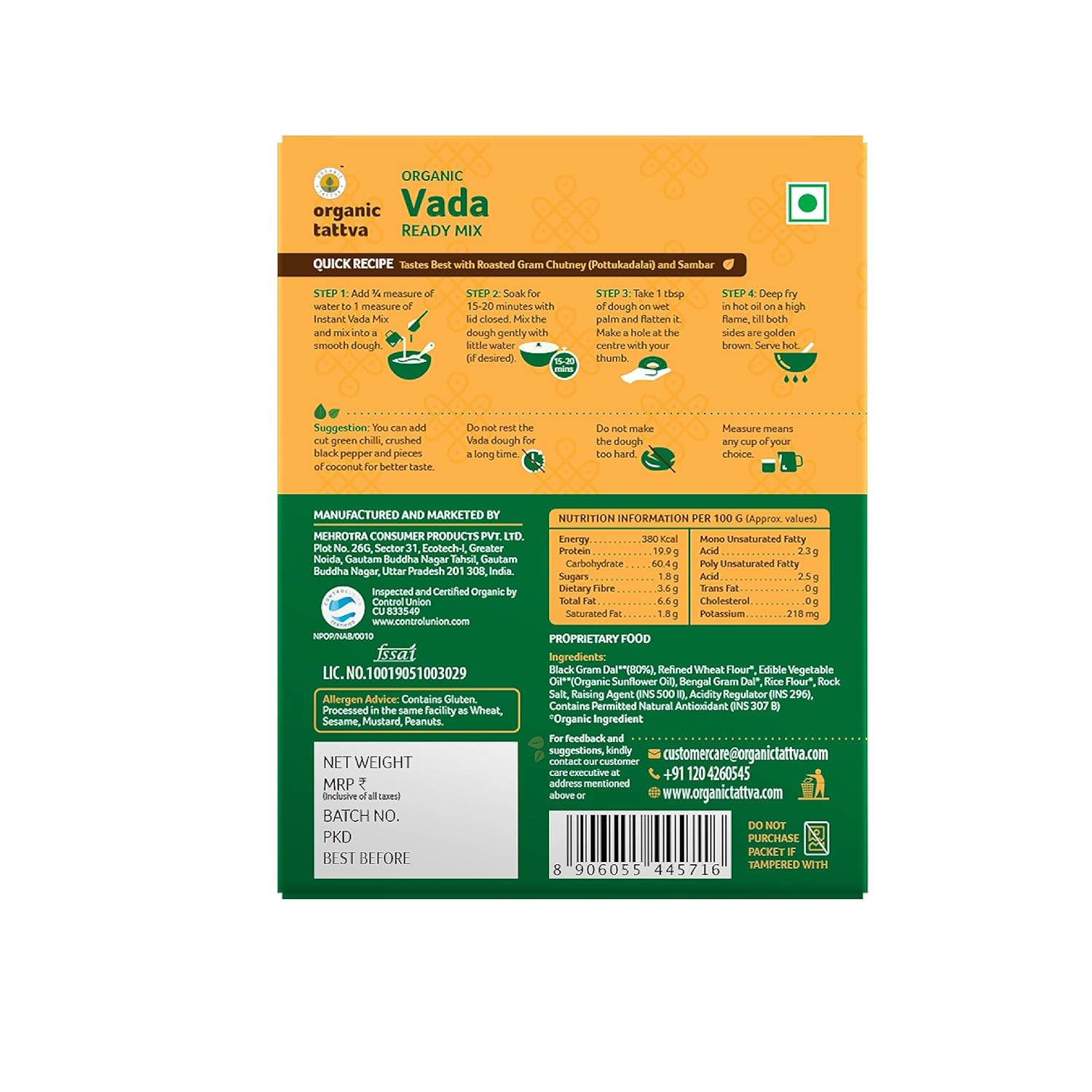 Picture of Organic tattva vada ready mix