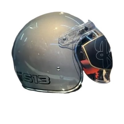 Picture of Axor Retro Jet Sportz  Silver ISI and DOT Certified Glossy Open Face Helmet (Silver)