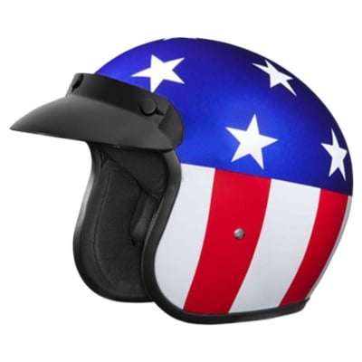 Picture of STUDDS JET STAR CLASSIC D1 OPEN FACE CAPTAIN AMERICA BEST QUALITY  Hel... (BLUE RED WHITE)